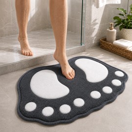 Cartoon Flannel Bathroom Mat – Soft Absorbent Non-Slip Floor Mat for Bathroom and Home