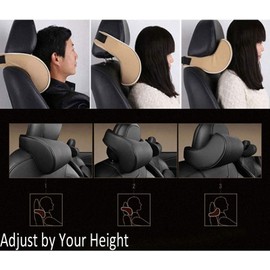 Auto Car Neck Pillow, KIMISS Softness Car Headrest Pillow Memory Foam Pillows Neck Rest Seat PU Leather Black Headrest Cushion Pad Comfortable
