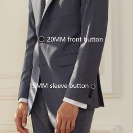 11 Pieces Real Horn Buttons Set for Blazer and Suit, 20mm 15mm Genuine Natural Buffalo Horn Buttons for Men Women's Jacket Coat Uniforms (Brown)