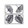 2pcs Leaf Statue Black Style Embossed Design Metal Material Decorative
