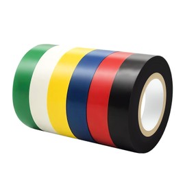 Duccinp 6 Rolls Coloured Electrical Tape, Flame Retardant Indoor Outdoor Waterproof High Temperature Resistance Electric Tape for Most Domestic, Commercial, and Industrial Environments, 18 mm X 13 m