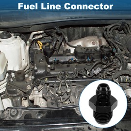 A ABSOPRO Male Flare Reducer Hose Fitting Adapter AN6-AN8 Fuel Line Connector Aluminum Black
