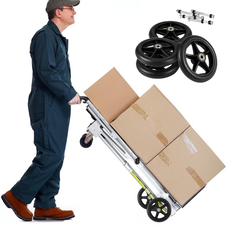 4 Pack Replacement Wheelchair Wheels 6 Inch Universal Anti-Slip Wheelchair