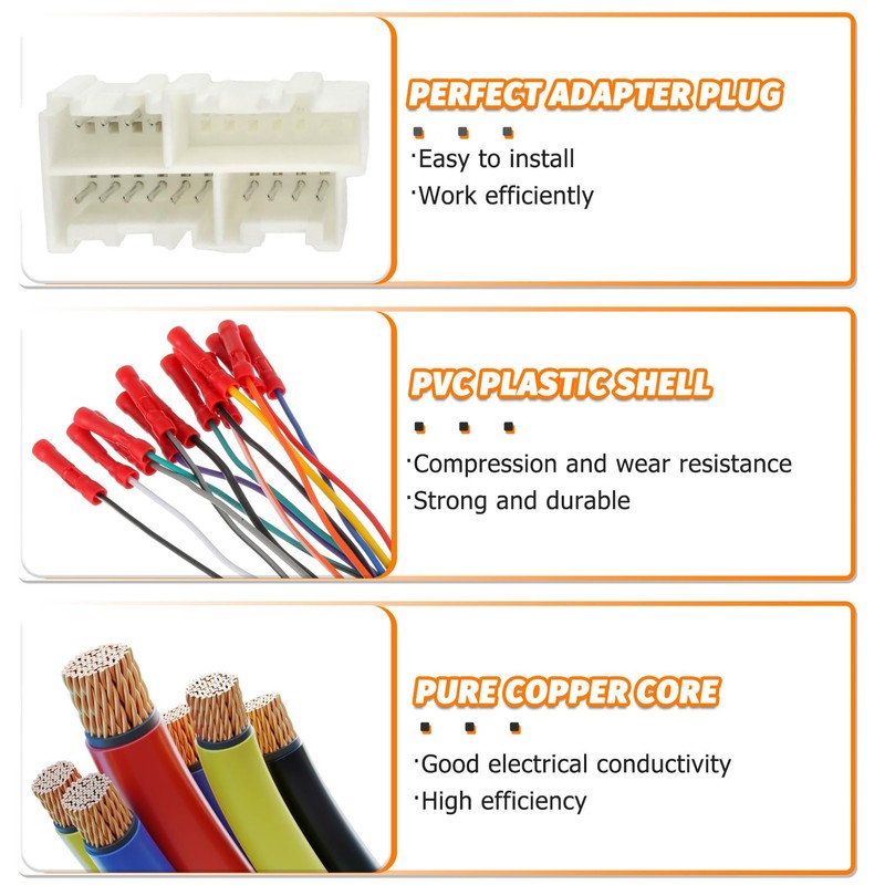 HUAREW Radio Wiring Harness with Antenna Adapter