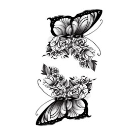MapofBeauty 2 pcs Black Butterfly Prints Temporary Waterproof Tattoo Sticker