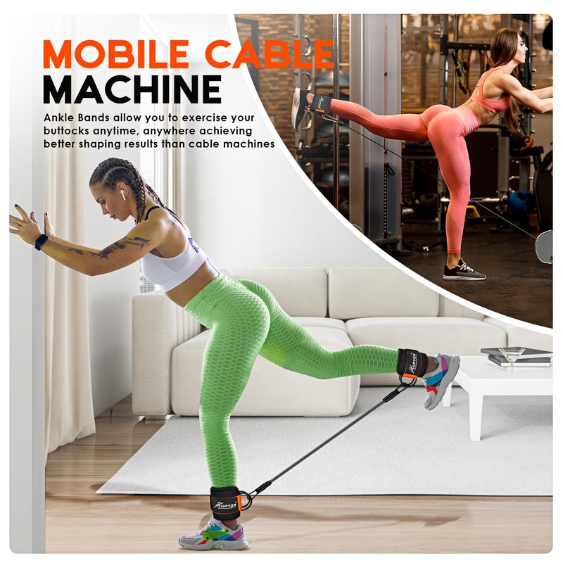 HPYGN Ankle Resistance Bands with Cuffs, Ankle Bands for Working