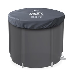 Sobana Outdoor Ice Bath Cover, Waterproof Dust Proof Anti-UV Portable Bathtub Cover (Grey)