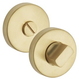 Satin Brass Bathroom Thumb Turn and Release