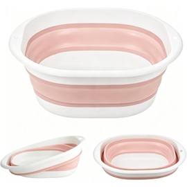 chongning Collapsible Washing Up Bowl, Portable Wash Basin, Pink Small 3.5L