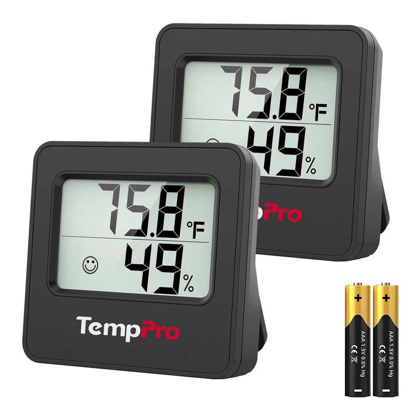 TempPro TP157 - Paquete de 2 higrómetros para interiores para