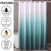 YI & ZE Teal Blue Ombre Shower Curtain Sets for