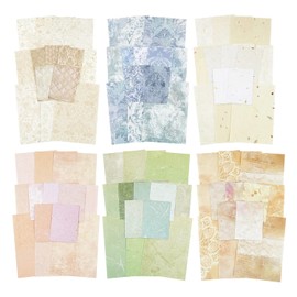 AuriicLeaf Vintage Floral Scrapbook Paper Set, 150 PCS Textured Craft Paper Kit with Glue Tape for Journaling, Scrapbooking, DIY Crafts, and Art Supplies