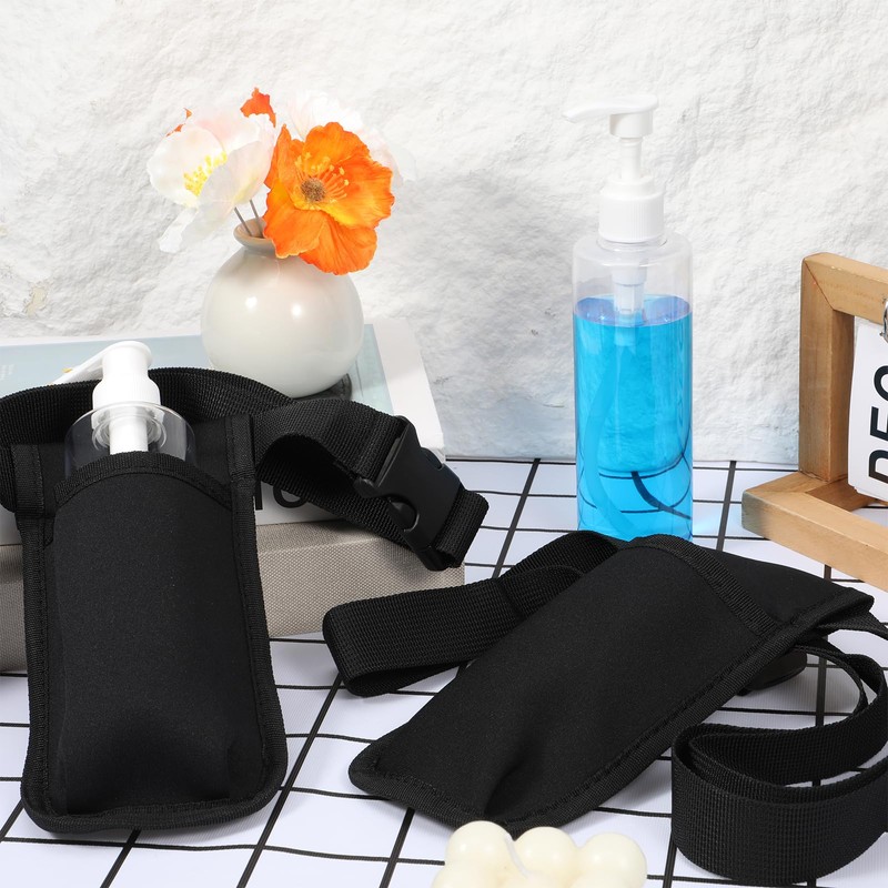 3 Pcs Massage Oil Bottles Cover Kits, Black Adjustable Single
