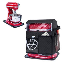 Adorila Stand Mixer Cover Compatible with KitchenAid Mixer 4.5/5 Quart, Protective Covers with Appliance Sliders Base, Pockets for Kitchen Aid Accessories and Attachments