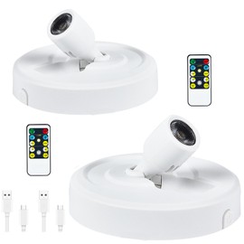 Wireless LED Spotlight Indoor with Rechargeable Battery Operated, Uplighting Indoor with Remote, Picture Light with Timer And Dimmable, Spot Lights Indoor Accent Up light for Plant, Picture, Wall Art