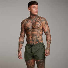 Men’s Swim Trunks Quick Dry Swim Shorts Board Shorts with Triangle Mesh Lining ArmyGreen