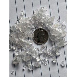 Clear Quartz - Medium Chips no Powder - 100% Clear Quartz Life+Love! Clarity Amplifies! med (1 Ounce)