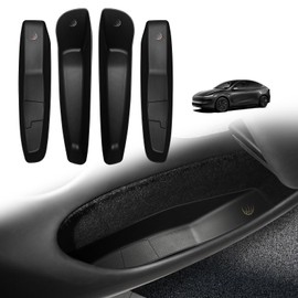 BestEvMod 4PCS Door Organizer Tray Compatible with 2026 Model Y Juniper Refresh Accessories Anti-Slip Easy to Clean Set of 4 Front & Rear Door Side Pocket Storage Box Insert Tray (Drop-in)