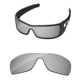 PapaViva Replacement Lenses for Oakley Batwolf OO9101 27mm Sunglass Chrome Silver Non-polarized