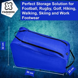Water-Resistant Long Boot Bag and Shoe Carrier– Perfect Storage Solution for Football, Rugby, Golf, Hiking, Walking, Skiing and Work Footwear (Blue)