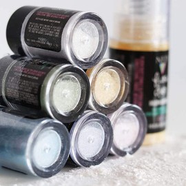 Flash Dust Edible Glitter Dust for Cakes & Sweets • Add Shimmer Dust to your Confectionery Creations – Spring Set: Berry Pink, Berry Blue, Lavender, Candy Apple & Lemon Candy