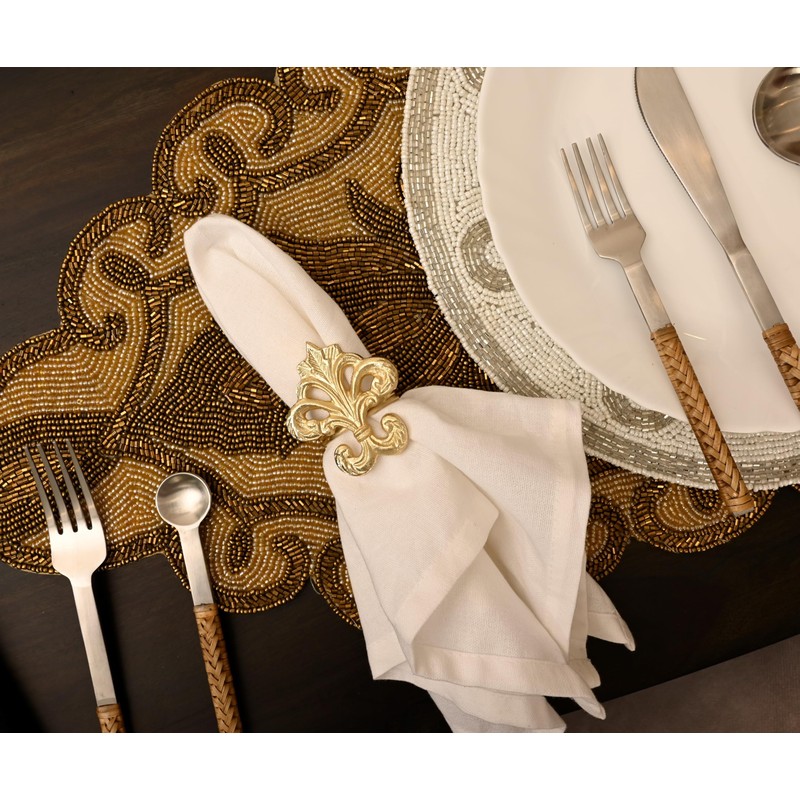 Napkin Rings Set of 12, Fleur-di-lis Napkin Holders, Napkin Rings