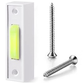 Universal Garage Door Opener Switch, 41A4166 Wired Lighted Wall Mounted Doorbell Push Button, Black Finish with White Center Button (White)