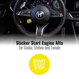 4R Quattroerre.it 2 x START ENGINE ALFA GIULIA STELVIO AND TONALE STICKERS YELLOW 17161