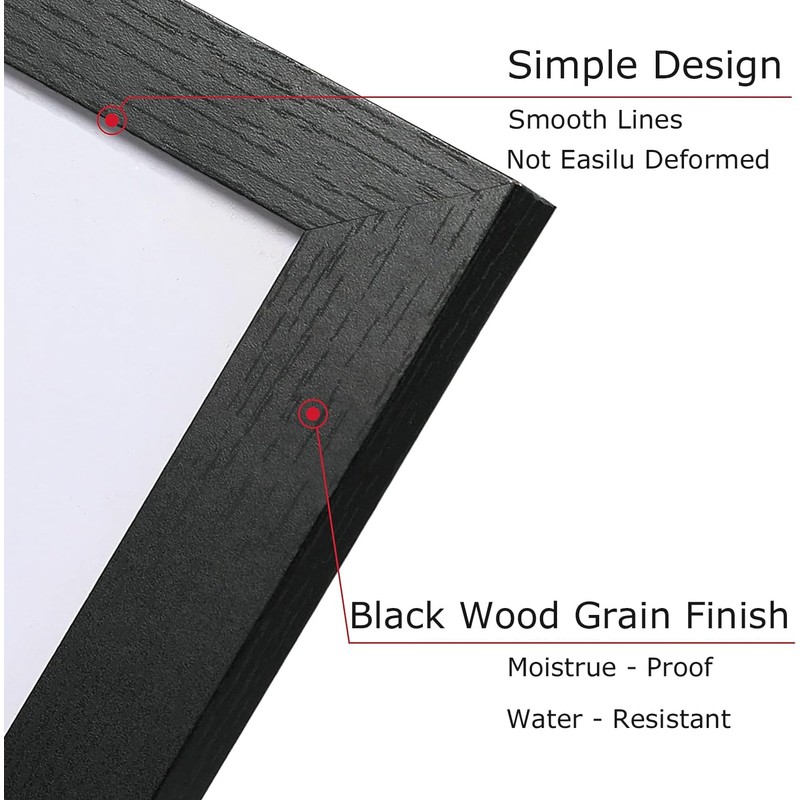 Picture Frame A4, Versatile A4 Black Picture Frame 21 x