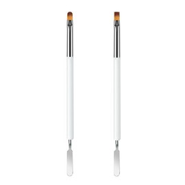 Nagelbürsten, 2 Stück Nail Art Bürsten, Dual-Ended Polygel Brush & Picker Werkzeug, Magic Extender Gel Werkzeug für UV/LED Nail Art, Acryl Nägel Erweiterung, Erweiterungen Builder,Weib