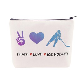 JRAIYBZ - Bolsa de cosméticos, regalos inspiradores de hockey, bolsa de viaje, bolsa de maquillaje con cierre, bolsa de maquillaje divertida, bolsa de maquillaje cosmético, regalo para amantes del hockey sobre hielo, regalos de cumpleaños y Navidad para 
