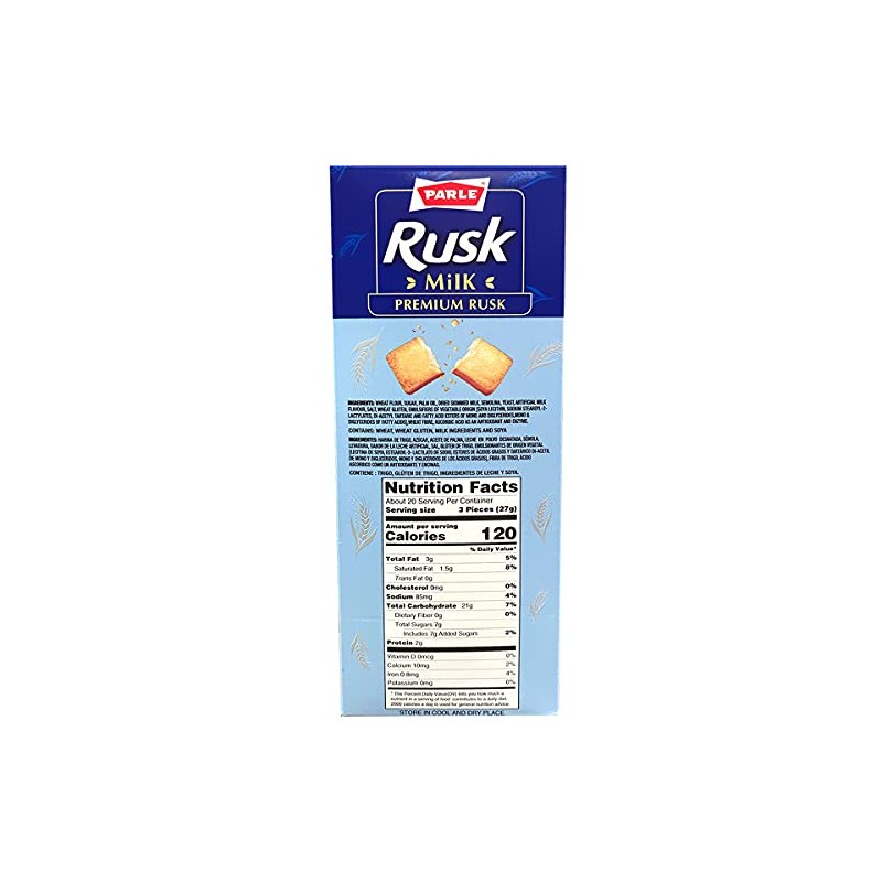Parle Premium Milk Rusk Crispy Tea Time Snack (546 grams