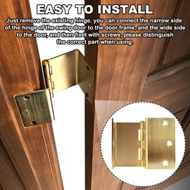 Handicap Expandable Door Hinges, Offset Hinges for Doors 3.5 in Swing Clear Offset Door Hinge, Bright Copper, 2 pcs.