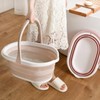 Bathroom Basin Handle Folding Folding Wash Basin Bucket bucket pink 5ea