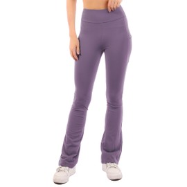 Flare Yoga Leggings with Pockets High Waist Stretchy Super Soft Workout Yoga Pants YP8007A-31 Violet 3X
