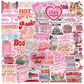 102 PCS Pink Bookish Stickers Pack for Kindle Bookish Reading Booktok Stickers for Adult Book Themed Waterproof Decals for Laptop Gifts for Book Lover