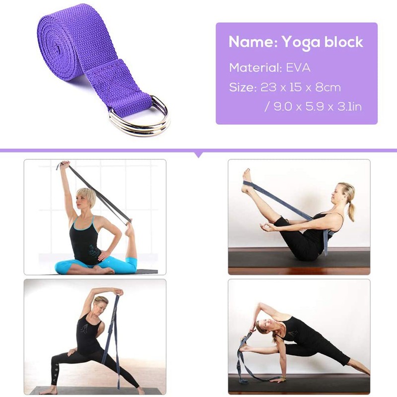 5pcs/set Fitness Yoga Ball Yoga Blocks Stretching Strap Resistance Loop
