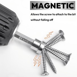 Saipor 10pcs Drywall Screw Depth Setter PH2 Magnetic Positioning Screwdriver Bits 1/4 Inch Hex Shank Drywall Screw Driver Bit Set with 60mm Extension Socket Drill Bit Holder for Plasterboard