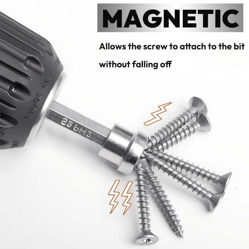 Saipor 10pcs Drywall Screw Depth Setter PH2 Magnetic Positioning Screwdriver