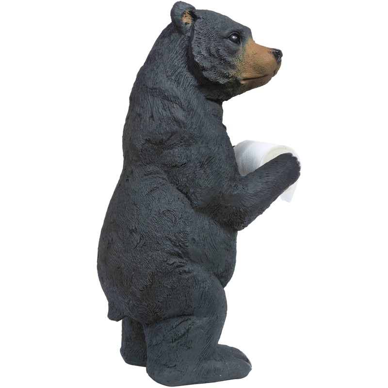 Black Bear Cub Toilet Paper Holder – Rustic Lodge Bathroom