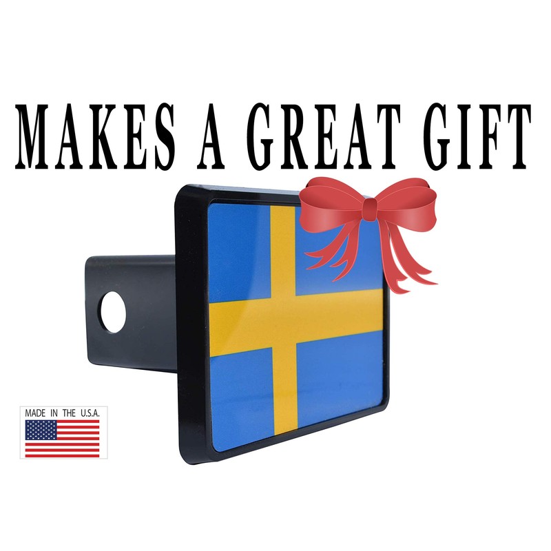 Sweden Swedish Flag Trailer Hitch Cover Plug Gift Idea The