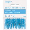 Baby Blue Plastic Clothespin Favors - 12 Pieces, 1.25'' -