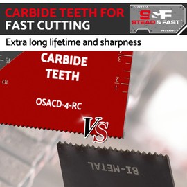 S&F STEAD & FAST Carbide Multi Tool Blades for Metal Cutting, 4-Pack, Carbide Oscillating Tool Blades, Universal Fit for Quick Release, Oscillating Blade for Hard Metal, Nail, Screws, Bolts