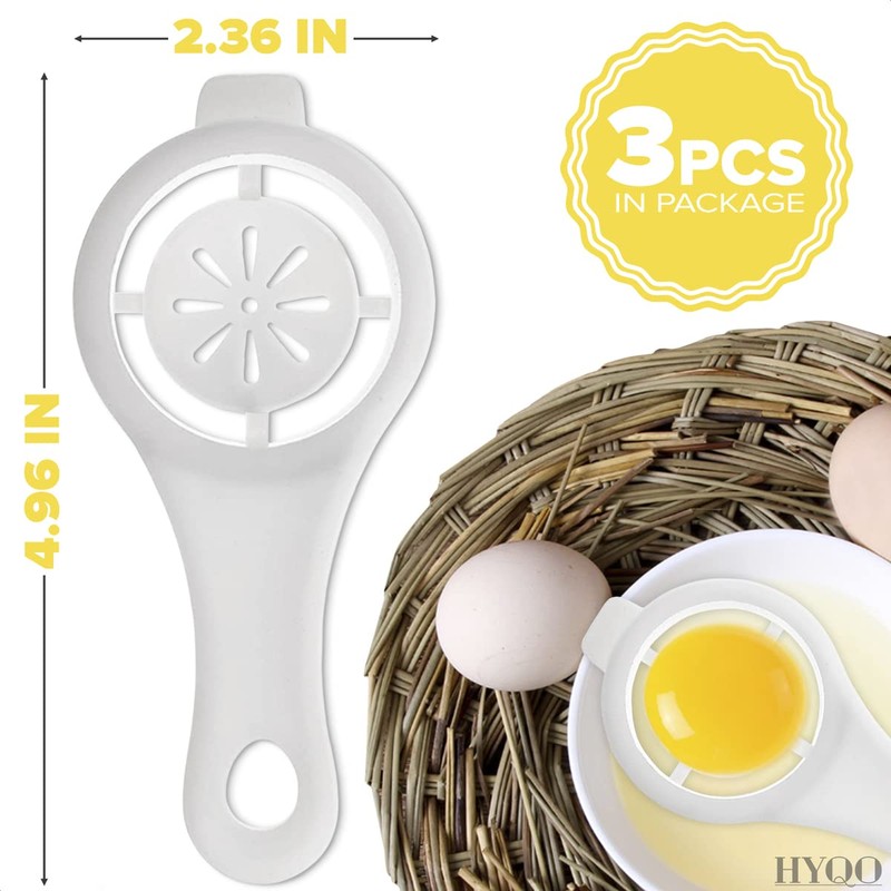 3 Pcs Egg Separators for Yolk – Easy-To-Use Egg Separator