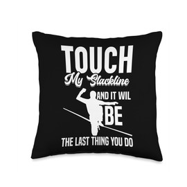 Slackline Accesories & Highlining Clothing Enthusiast Indoor Gear Slacklining Throw Pillow, 16x16, Multicolor