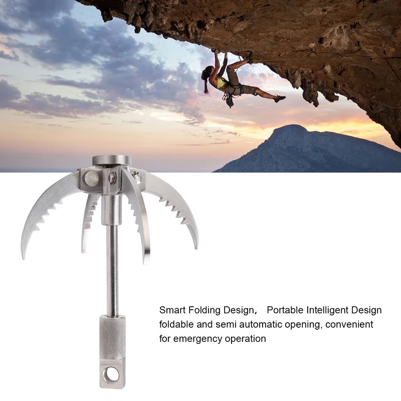 Outdoor Survival Hook Stainless Steel Foldable Climbing Grappling Hook for