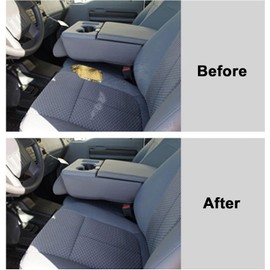 Priprilod Gray Cloth Driver Side Bottom Cloth Seat Cover & Top Lean Back Compatible with Ford F250 F350 F450 F550 XLT 2011 2012 2013 2014 2015 2016
