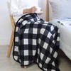 SIVENKE Women's Poncho Fleece Portable Blanket, Checked Lap Blanket, Comfortable