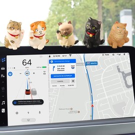 ZIMISI Mini Cat Cute Car Accessories, PVC Car Dashboard Decorations, Funny Auto Rear View Mirror Accessories, Auto Interior Ornaments for Women Presents (Lucky Cat)