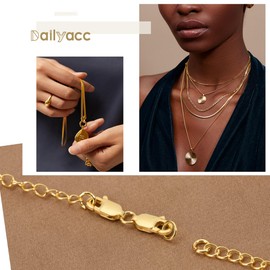 Bracelet Extender Double Lobster Clasp 925 Sterling Silver and Gold Pleted Necklace Clasps and Closures for DIY